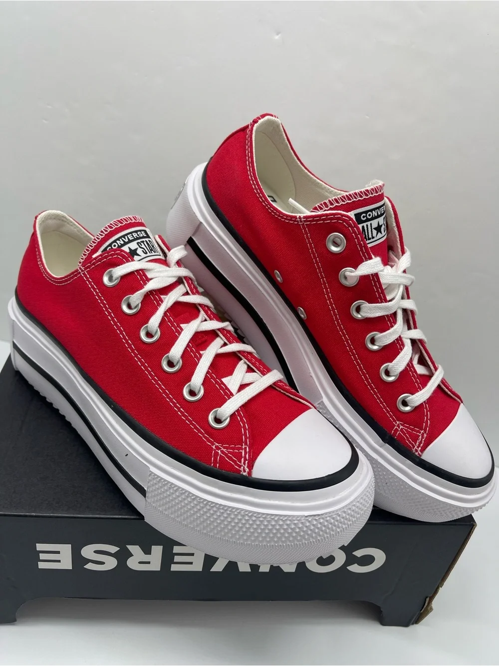 Converse WMNS CTAS LIFT DOUBLE STACK OX
RED/BLACK/WHITE Platform Sneakers - Picture 5 of 16